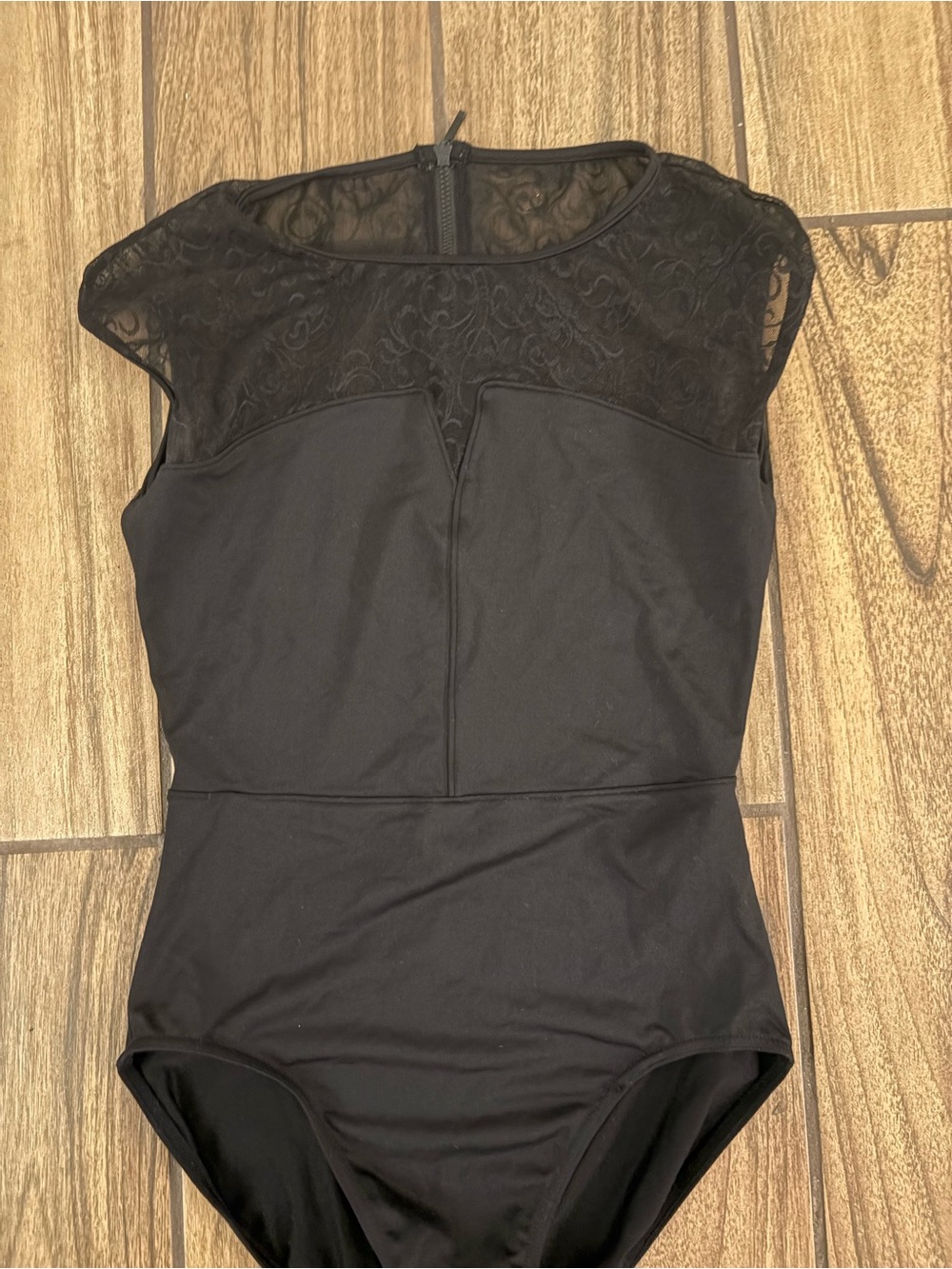 Mirella Black Lace-Accent Leotard